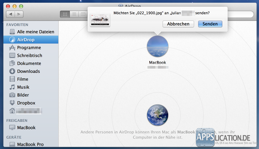 Mac OS X Airdrop