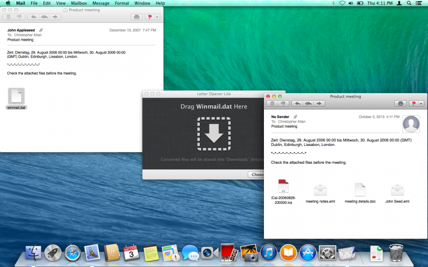 Winmail.dat Dateien auf dem Mac öffnen mit 