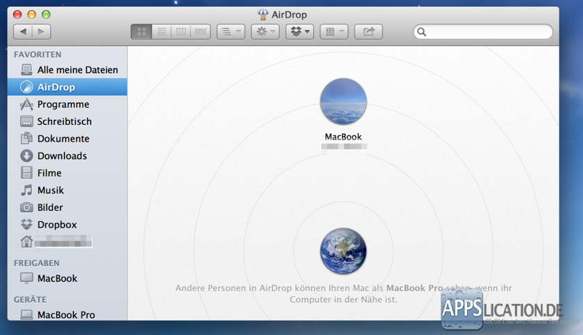 Mac OS X Airdrop