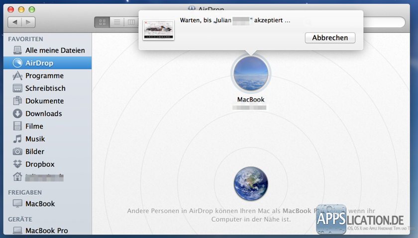 Mac OS X Airdrop