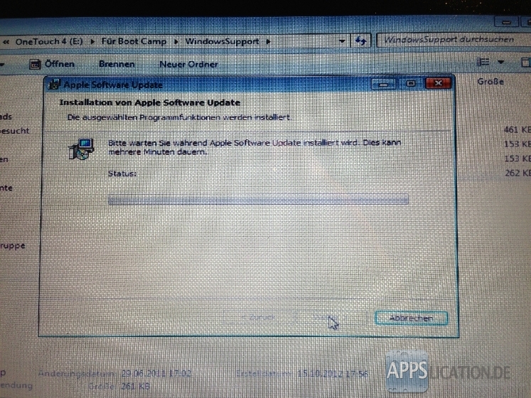Installation von Windows 7 mit Boot Camp