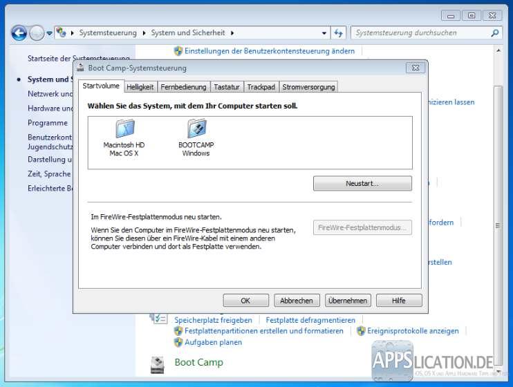 Installation von Windows 7 mit Boot Camp