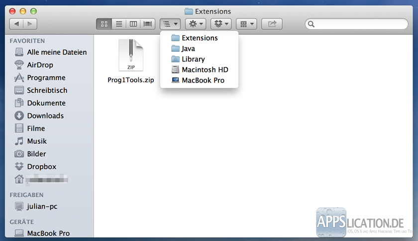 Mac Java Extension Erweiterung IOTools einbinden