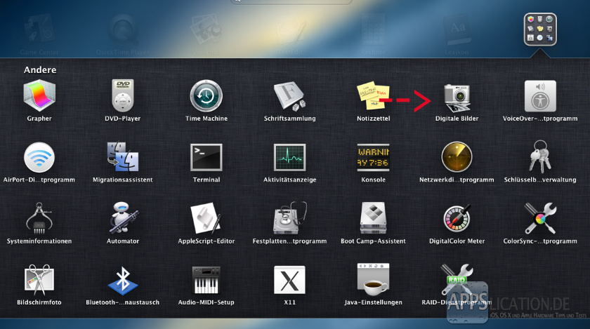 Digitale Bilder im Launchpad