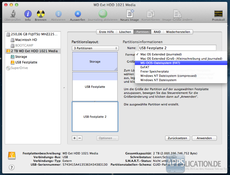 Mac: Festplatte partitionieren