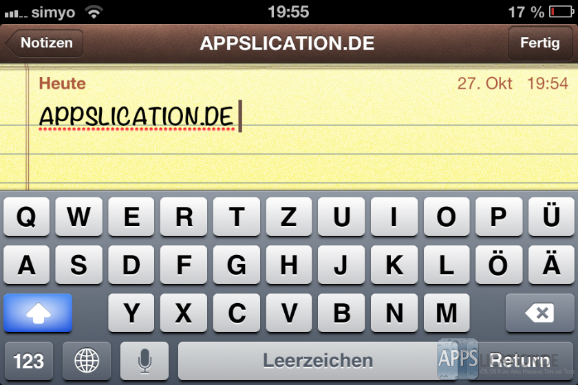 Grossschreiben auf dem iPhone und iPad