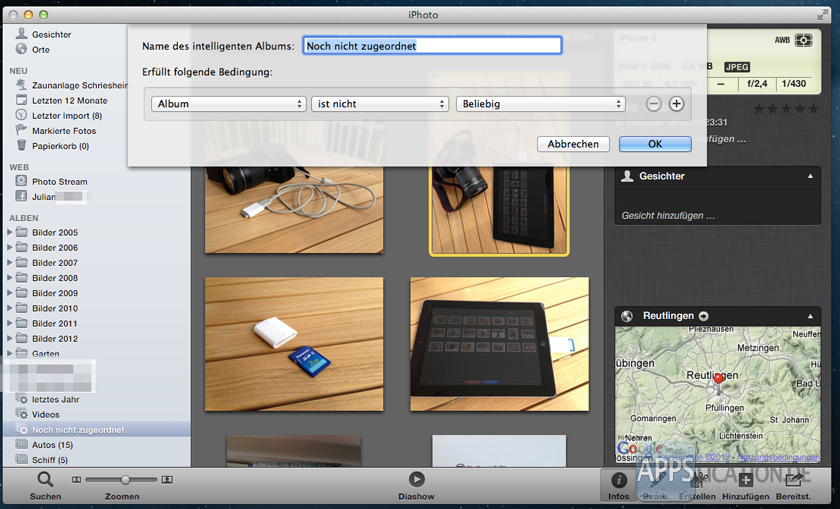 iPhoto: Intelligentes Album erstellen