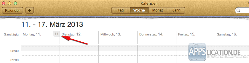 Mac Kalender Kalenderwochen Wochenansicht