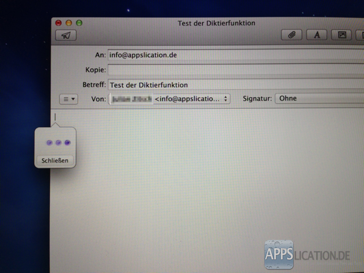 Mac Diktierfunktion in der Anwendung