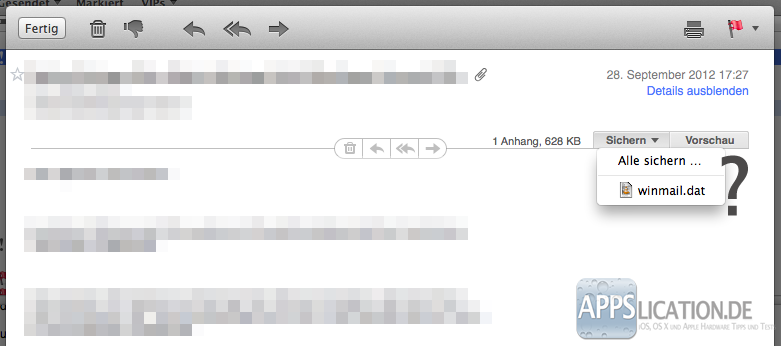 OS X Mail und "winmail.dat"-Datei