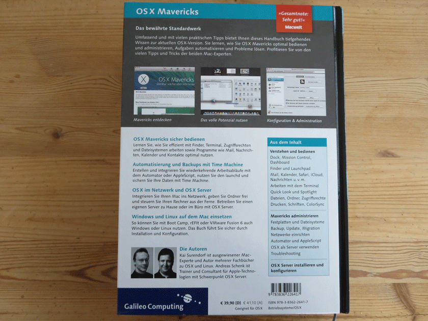 OS X Mavericks - Das umfassende Handbuch. Rückentext (Siehe oben)