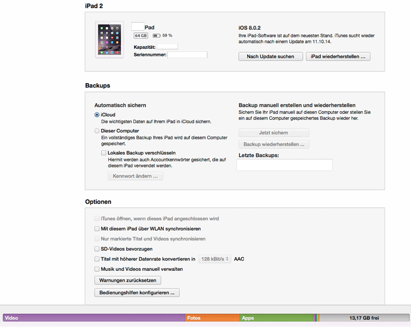 Nachdem ich die Dateien gelöscht hatte, war der Datenblock "Andere" verschwunden und der belegte Speicherplatz wieder frei :-)